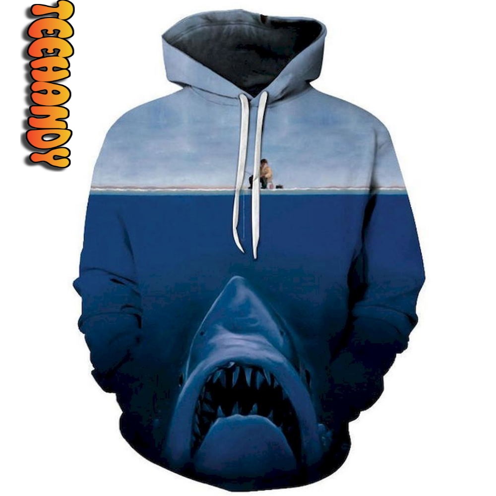 Jaws 3D Halloween Hoodie - kingcrafts